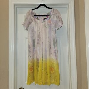 HD In Paris For Anthropology Floral Short Sleeve Dress Size 4